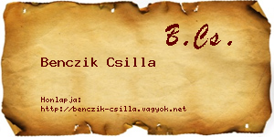 Benczik Csilla névjegykártya